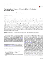 Testing the Causal Direction of Mediation Effects in Randomized Intervention Studies