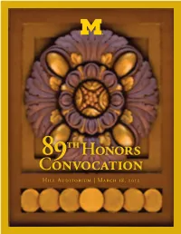 2012 Honors Convocation Program