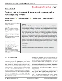 A Framework for Understanding Human Signaling Systems