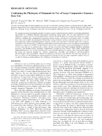 Confirming the Phylogeny of Mammals by Use of Large