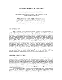 D2D: Digital Archive to MPEG-21 DIDL