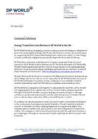 Energy Transition Contribution at DP World in the UK