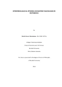 Epidemiological Studies on Bovine Fasciolosis in Botswana