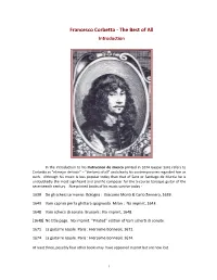 Francesco Corbetta - the Best of All Introduction