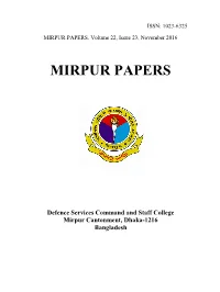 MIRPUR PAPERS, Volume 22, Issue 23, November 2016
