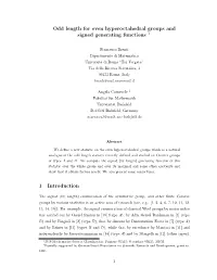 Odd Length for Even Hyperoctahedral Groups and Signed Generating Functions 1