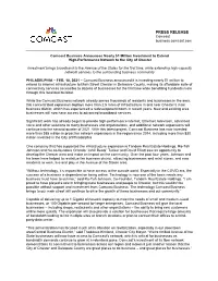 PRESS RELEASE Comcast Business.Comcast.Com