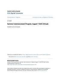 Summer Commencement Program, August 7 2020 (Virtual)