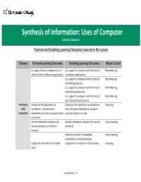 Synthesis of Information: Uses of Computer Level 6 | Lesson 3