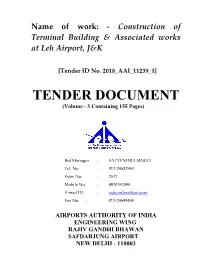 TENDER DOCUMENT (Volume - 3 Containing 155 Pages)