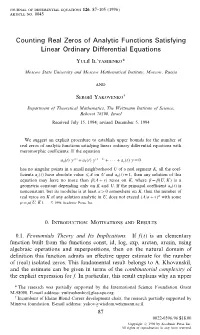 Counting Real Zeros of Analytic Functions Satisfying Linear Ordinary Differential Equations