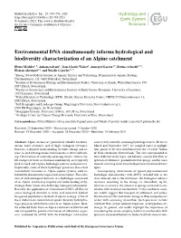 Environmental DNA Simultaneously Informs Hydrological and Biodiversity Characterization of an Alpine Catchment
