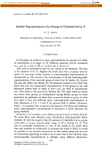 Faithful Representations of P Groups at Characteristic P, II