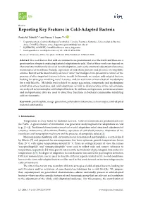 Reporting Key Features in Cold-Adapted Bacteria