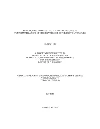 Reproducing and Resisting the Binary: Discursive Conceptualizations of Gender Variance in Children’S Literature