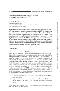 Stability Conditions of Bicomplex-Valued Hopfield Neural Networks