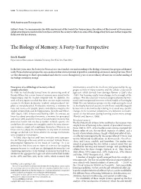 The Biology of Memory: a Forty-Year Perspective