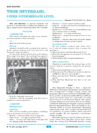 Thor Heyerdahl. Upper Intermediate Level Оборина Т