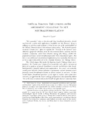 Virtual Takings: the Coming Fifth Amendment Challenge to Net Neutrality Regulation