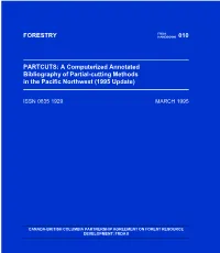 A Computerized Annotated Bibliography of Partial-Cutting Methods in the Pacific Northwest (1995 Update)