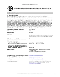 A. General Information University of Massachusetts Amherst Common Data Set Appendix, 2012-13