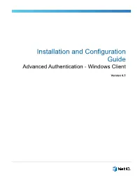 Advanced Authentication - Windows Client