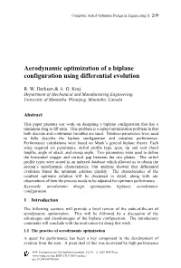 Aerodynamic Optimization of a Biplane Configuration Using Differential Evolution
