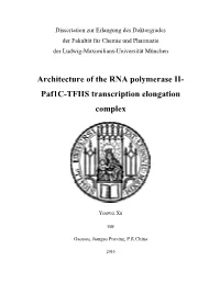 Architecture of the RNA Polymerase II-Paf1c-TFIIS Transcription Elongation Complex