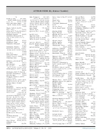 AUTHOR INDEX (By Abstract Number)