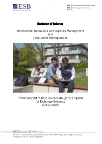 Courses in Operations Management