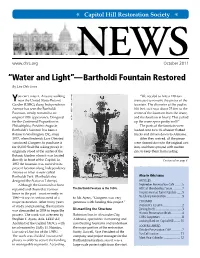 “Water and Light”—Bartholdi Fountain Restored