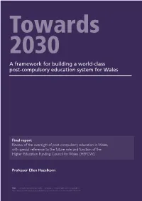A Framework for Building a World-Class Post-Compulsory Education System for Wales