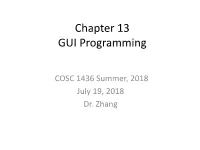 Chapter 13 GUI Programming