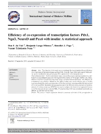Efficiency of Co-Expression of Transcription Factors Pdx1, Ngn3