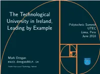 The Technological University in Ireland, Leading by Example