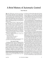A Brief History of Automatic Control