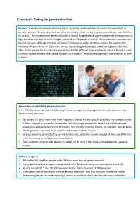 Case Study: Testing for Genetic Disorders