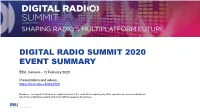 Digital Radio Summit 2020 Event Summary