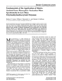 Fundamentals of the Application of Matrix-Assisted Laser Desorption