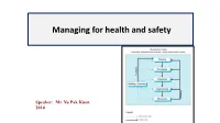 Managing for Health and Safety