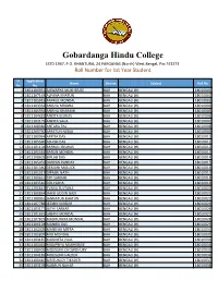 Roll Number for 1St Year Student
