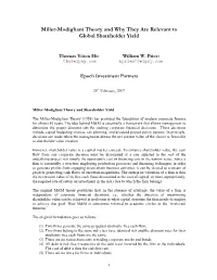 Miller-Modigliani Theory and Why They Are Relevant to Global Shareholder Yield