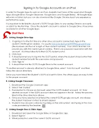 Signing in to Google Accounts on an Ipad Start Here
