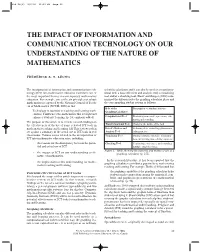 The Impact of Information and Communication Technology on Our Understanding of the Nature of Mathematics