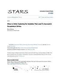 When to Strike: Exploring the Variables That Lead to Successful Decapitation Strikes