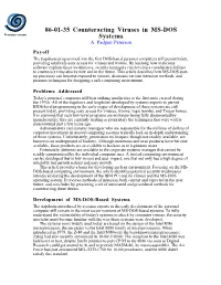 Counteracting Viruses in MS-DOS Systems