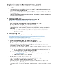 Digital Microscope Connection Instructions