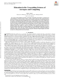 Education in the Crosscutting Sciences of Aerospace and Computing