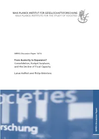 From Austerity to Expansion? Consolidation, Budget Surpluses, and the Decline of Fiscal Capacity