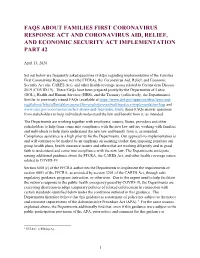 Guidance About the FFCRA, the CARES Act, and Other Health Coverage Issues Related to COVID-19